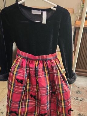 Charter Club Black Velvet  Taffeta Dress